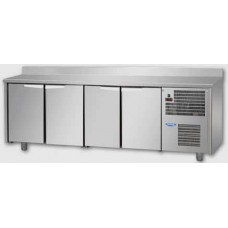 Tavolo Refrigerato Temperatura Positiva 4 Sportelli con Piano Superiore e Alzatina profondità cm 60